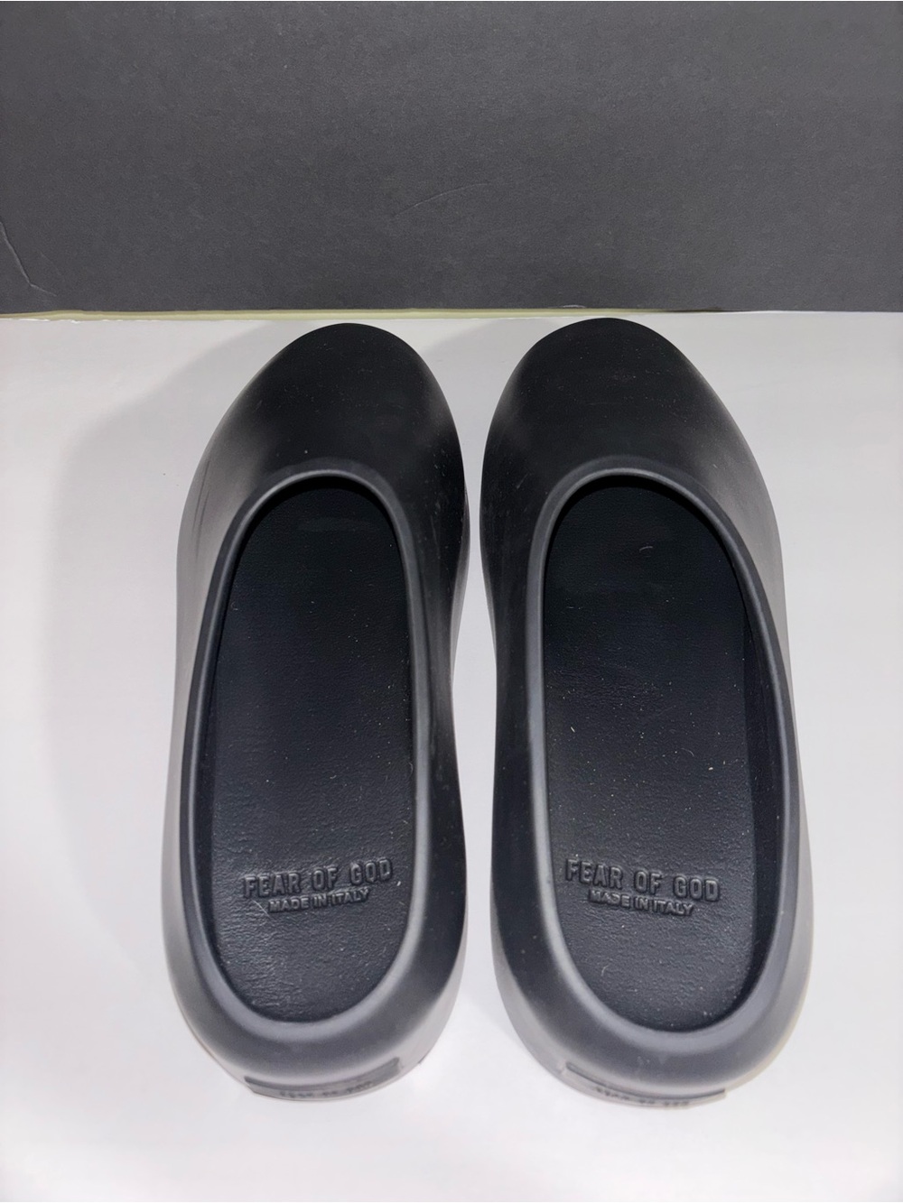 Fear of God Black Foam Slip-Ons — Minimal Slip-On Loafers